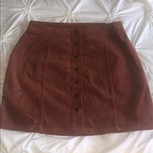 Ribbed suede skirt